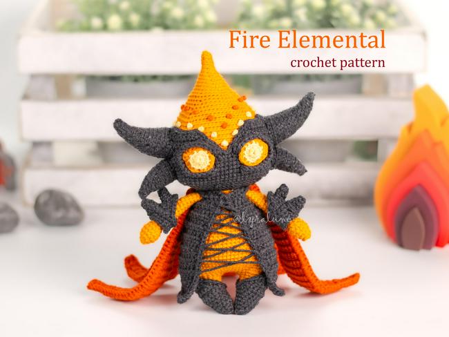 Cover for Fire Elemental crochet pattern